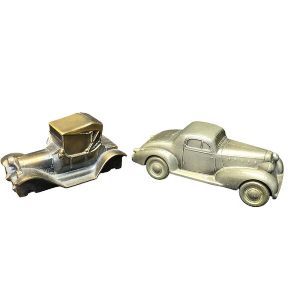 Vintage Diecast Brass Banthrico & Silver Tone La Salle Antique Car Coin Banks - Picture 11 of 11